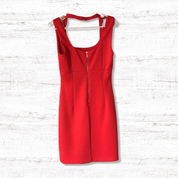GUESS Red Body-con Halter Scuba Dress NWT (6) - Picture 2 of 9